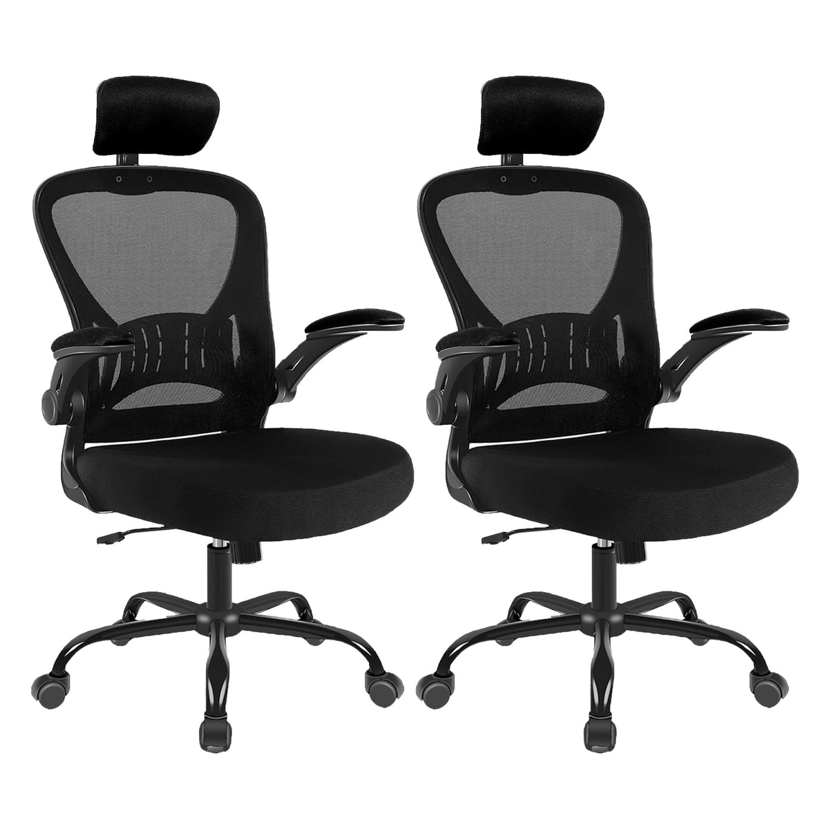 2 Pack Office Chair Ergonomic Desk Chair Comfort Adjustable Height With Wheels,Lumbar Support Mesh Swivel Computer Home Office C