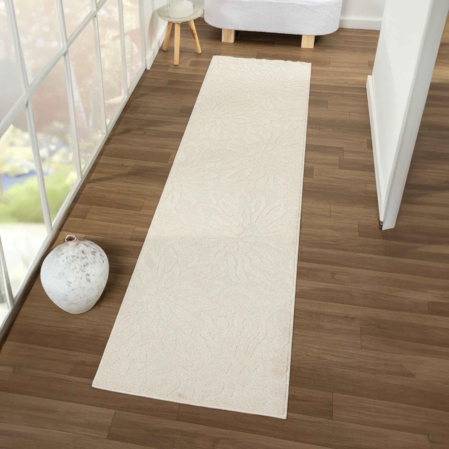 LUXE WEAVERS Grayson Collection 5970 Cream 2x8 Modern Abstract Area Rug