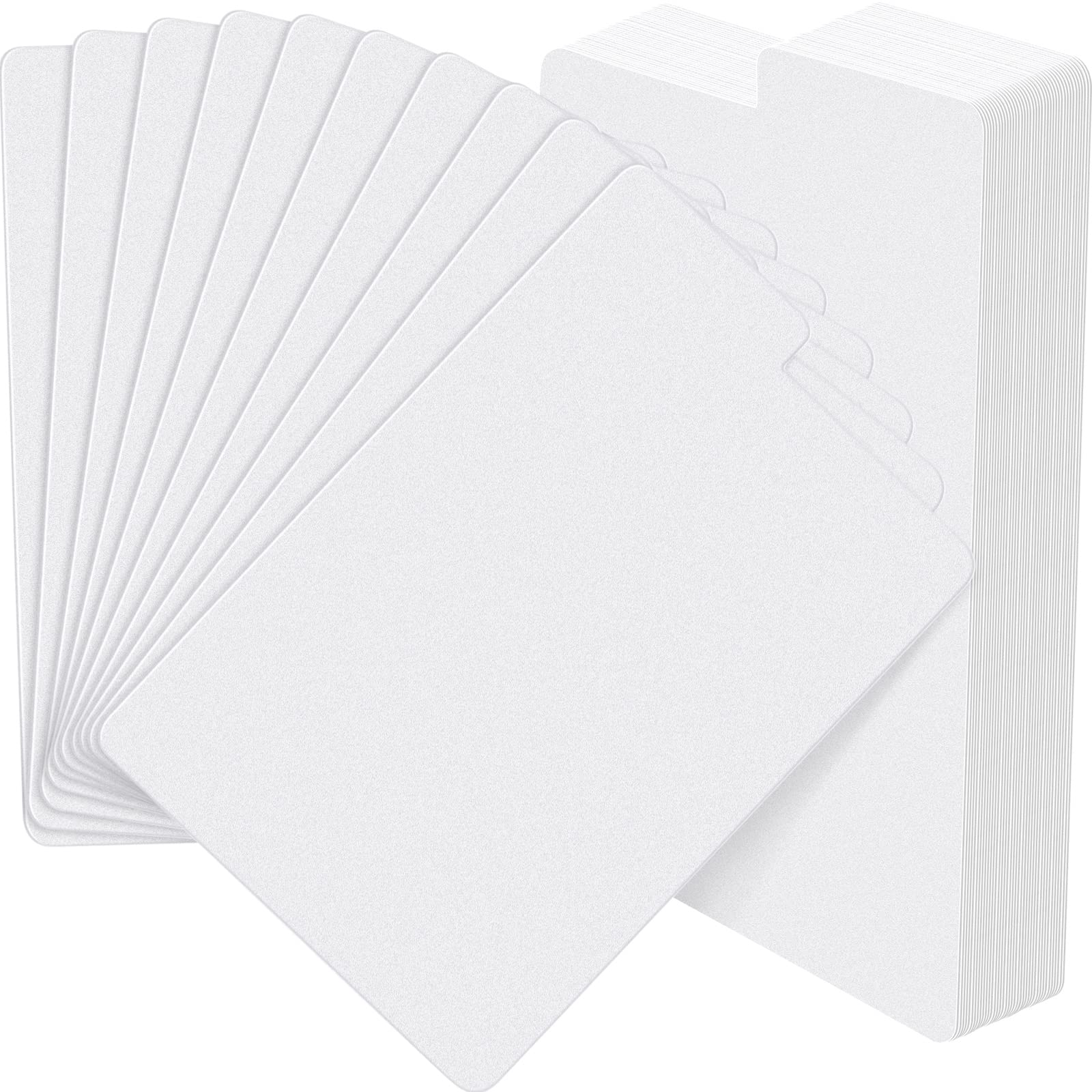 Henoyso 100 Pieces Comic Book Dividers With Tab White Frosted Card Separator Plastic Dividers For Comic Book Storage Boxes, 11.2