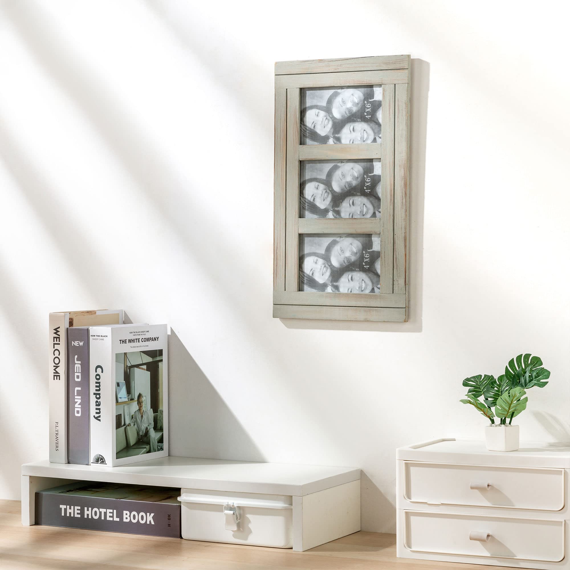 Ritesune Distressed 4X6 Picture Frame, 3 Photo Frames Collage Picture Frames For Wall Rustic Home Decor, Present For Birthday, A