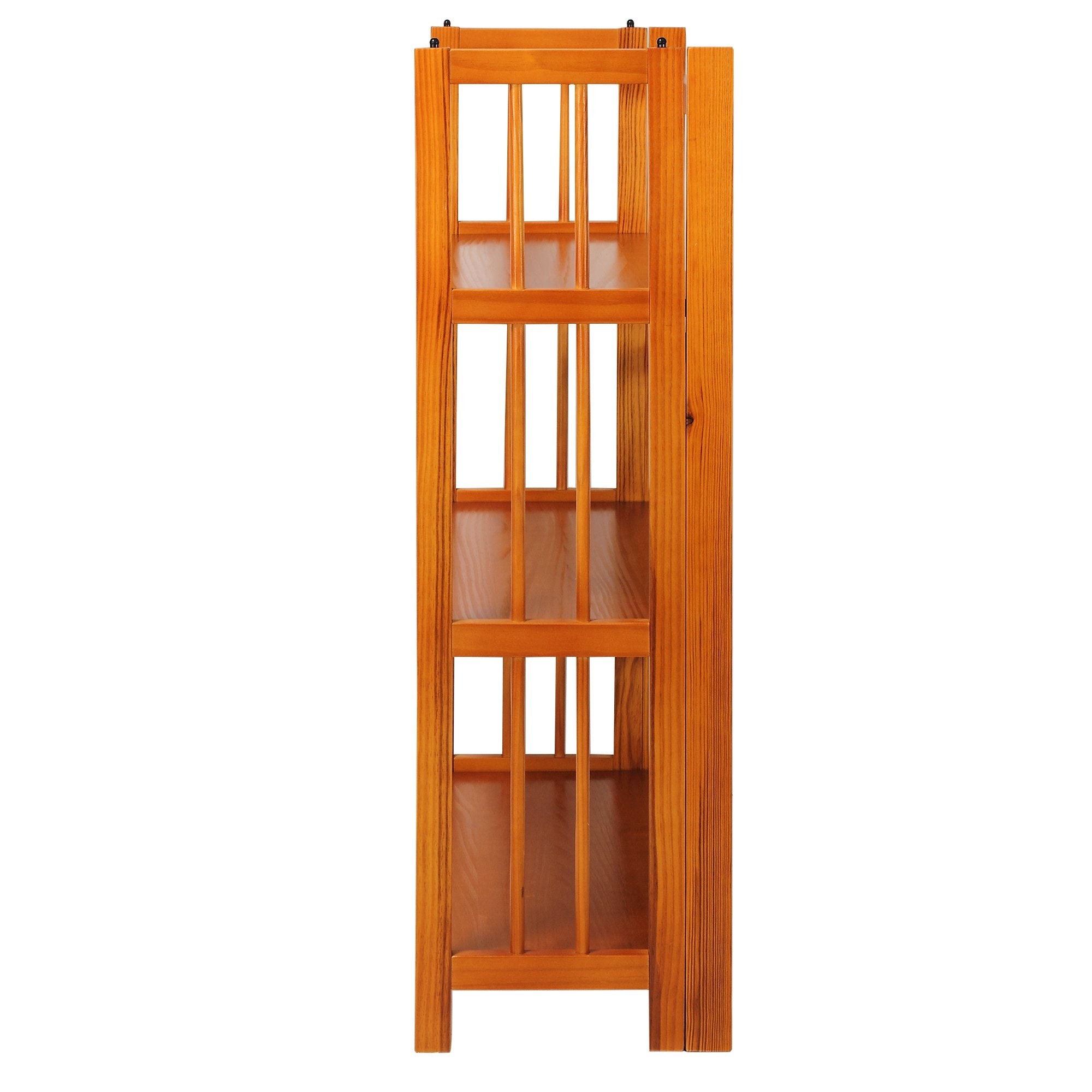 Casual Home 3-Shelf Folding Stackable Bookcase (27.5&quot; Wide)-Honey Oak