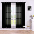 KOUFALL Black Sheer Curtains 63 Inch Length for Office,Lace Gothic Curtains Drapes 63 Inches Long 2 Panels Set for Bedroom Livin