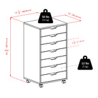 Winsome 7-Drawer Composite Wood Halifax Cabinet, Black, (20792)