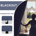 Jiuzhen Blackout Curtains For Bedroom?Thermal Insulated,Noise Reducing Room Darkening Rod Pocket Curtains For Living Room, Set Of 2 Panels With Tiebacks, 42 X 63 Inch Long, Dusty Blue