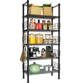 FUTASSI Metal Storage Rack, Storage Organizer Shelves for Kitchen, Bathroom, Living Room, Balcony and Garage, 5 Tiers Narrow Boo