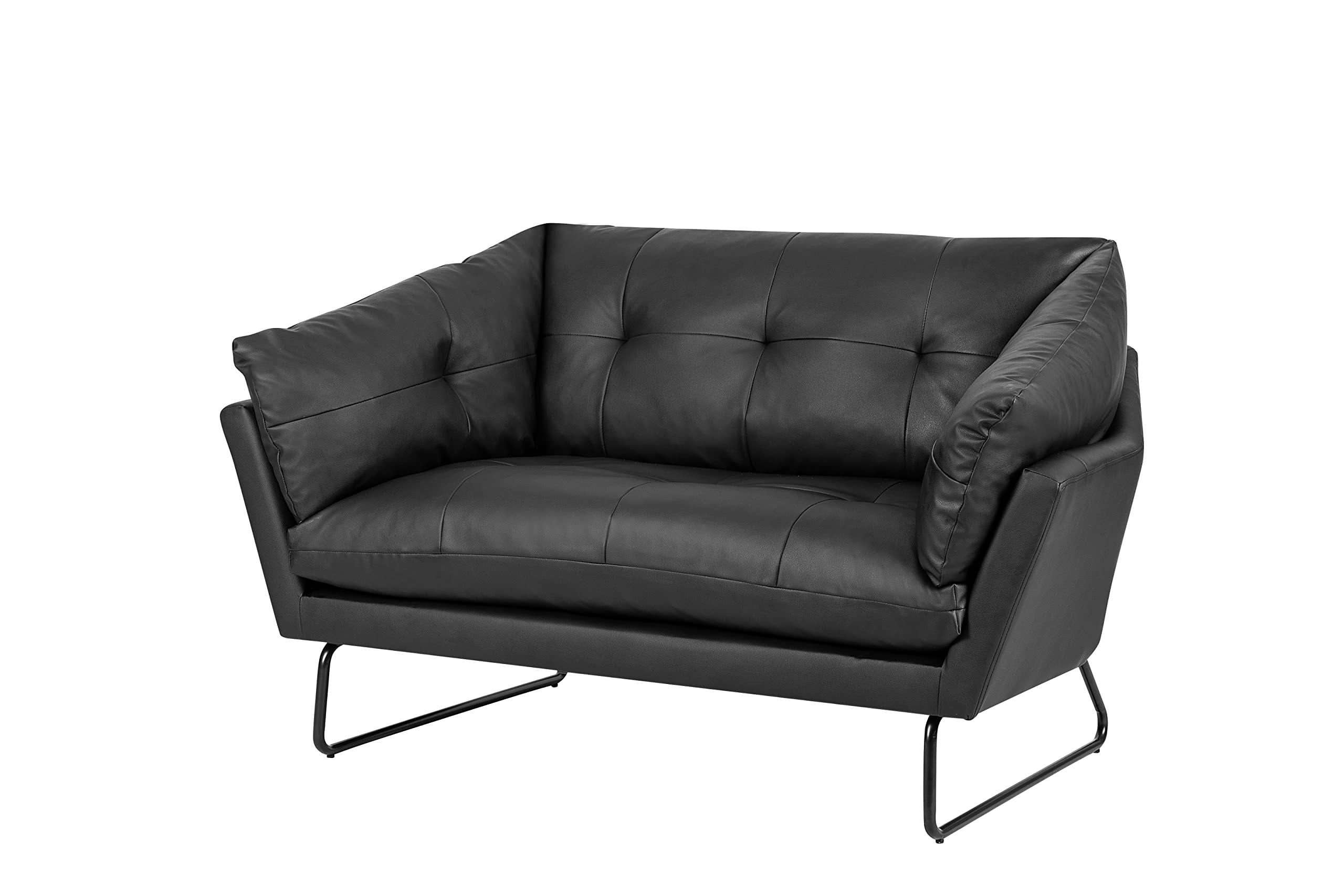 Lilola Home Karla Black PU Leather Contemporary Loveseat