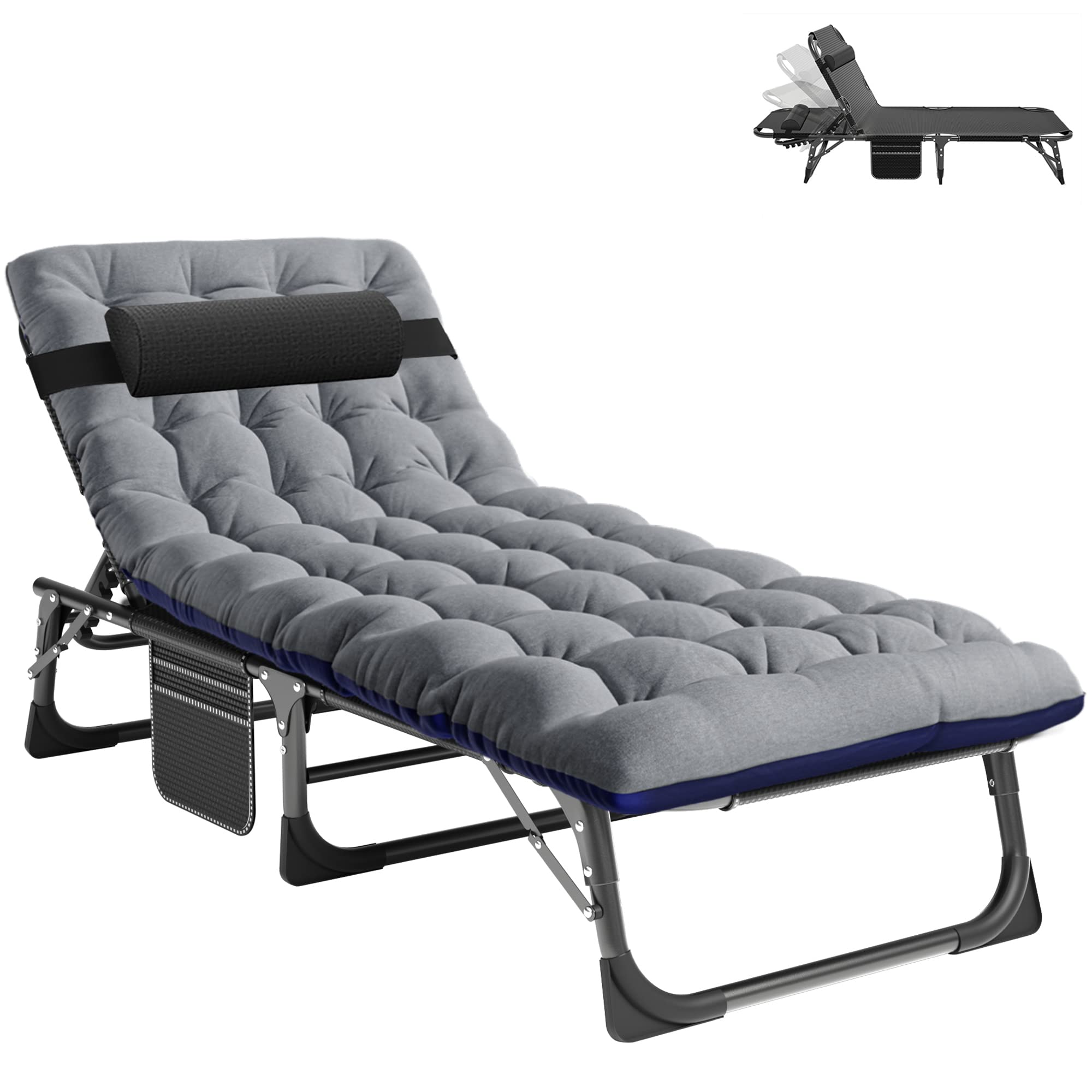 Aboron Folding Camping Cot For Adults, Heavy Duty 3-In-1 Bed For Guest Sleeping, Adjustable Double-Layer 1200D With Mattress & Carrying Bag For Home, Office, Vacation, Hospital Use