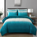 Dinjoy Ombre Green Comforter Set King Size Gradient Green Bedding Set For Teen Men Women 7 Pieces Bed In A Bag Bohemian Bed Set