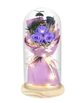HVY Preserved Flower Bouquet Gift for Her,Preserved Roses in Glass with LED Light Ideal for Mom,Wife,Grandma,Flowers for Deliver