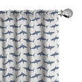 Ambesonne Sea Animals Window Curtains Pack of 2, Sharks Swimming Horizontal Silhouettes Powerful Dangerous Wild Life, Lightweigh