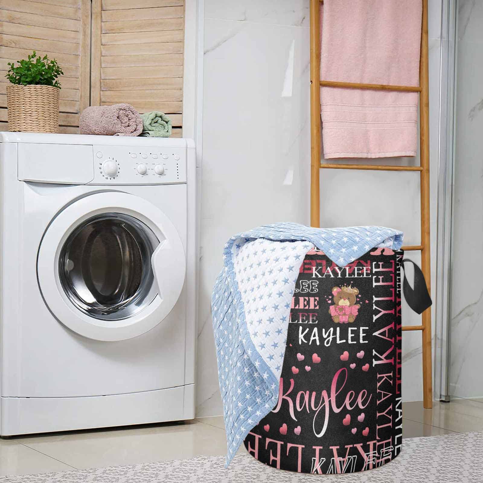 Customized Laundry Basket With Bear Gift, Personalized Waterproof Folding Laundry Basket With Name, Lightweight Hampers For Laun