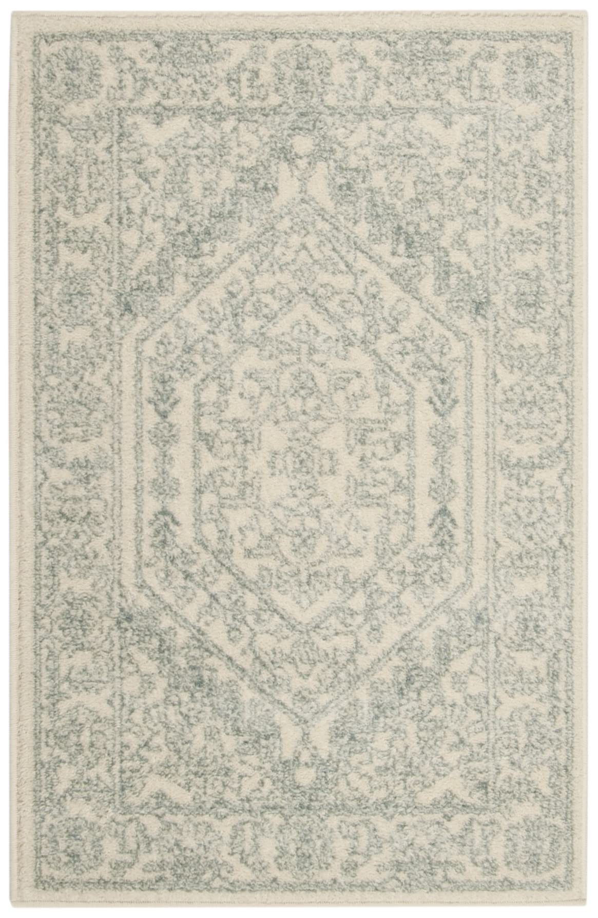 SAFAVIEH Adirondack Collection Accent Rug - 26 x 4, Ivory & Slate, Oriental Medallion Design, Non-Shedding & Easy Care, Ideal 