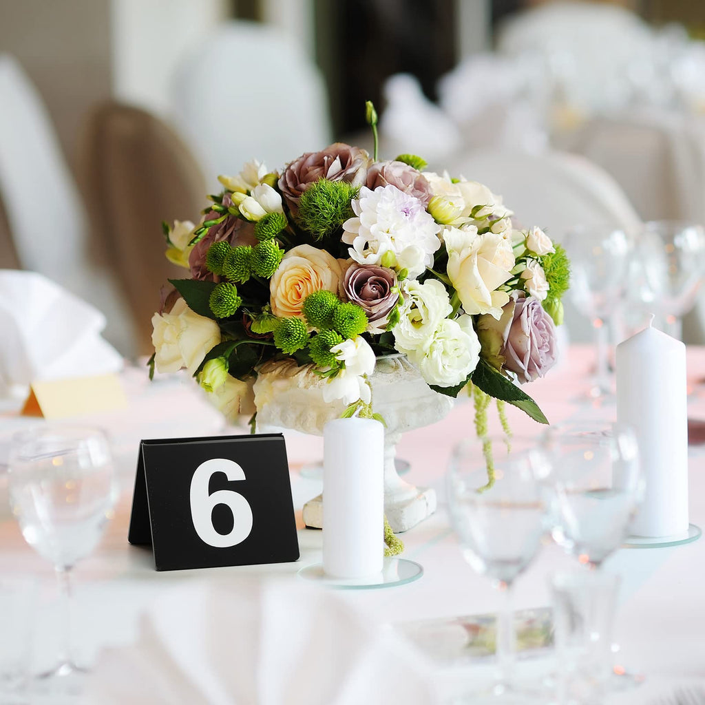 Tuanse Table Numbers 1-25 Acrylic Double Side Numbered Table Tents Plastic Restaurant Wedding Table Number Table Tent Numbers Ca