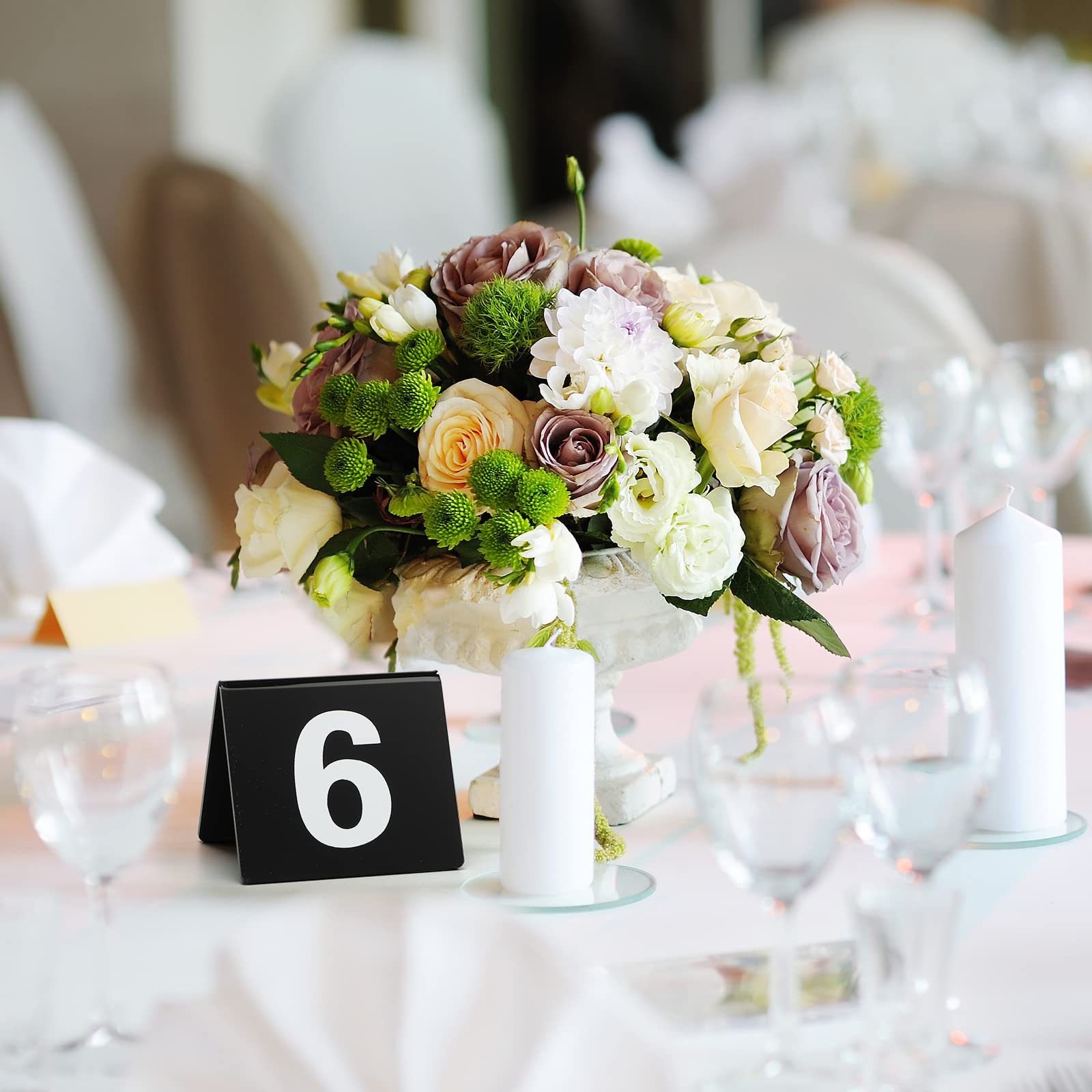Tuanse Table Numbers 1-25 Acrylic Double Side Numbered Table Tents Plastic Restaurant Wedding Table Number Table Tent Numbers Ca