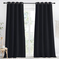 NICETOWN Halloween Black Blackout Long Curtain 96 inch Length, W55 x L96 Inch, 8 Grommets Top, 1 Piece, Thermal Insulated Modern