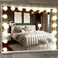 M MIVONDA Hollywood Vanity Mirror with 18 Bulbs Lights, Large Lighted Makeup Mirror for Desk and Wall, Dimmable 3 Lighting Modes