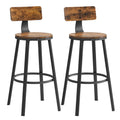 VASAGLE Bar Stools Set of 2, Bar Height Barstools with Back, Counter Stools Bar Chairs with Backrest, Steel Frame, Easy Assembly