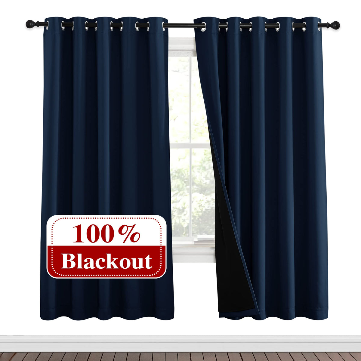 Nicetown Full Shade Curtain Panels, Pair Of Energy Smart & Noise Blocking Out Blackout Drapes For Apartment Window, Thermal Insu