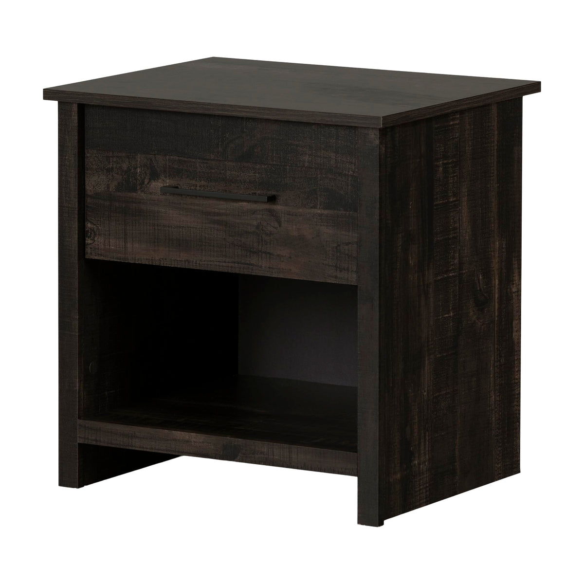 South Shore Fernley 1-Drawer Nightstand, Rubbed Black