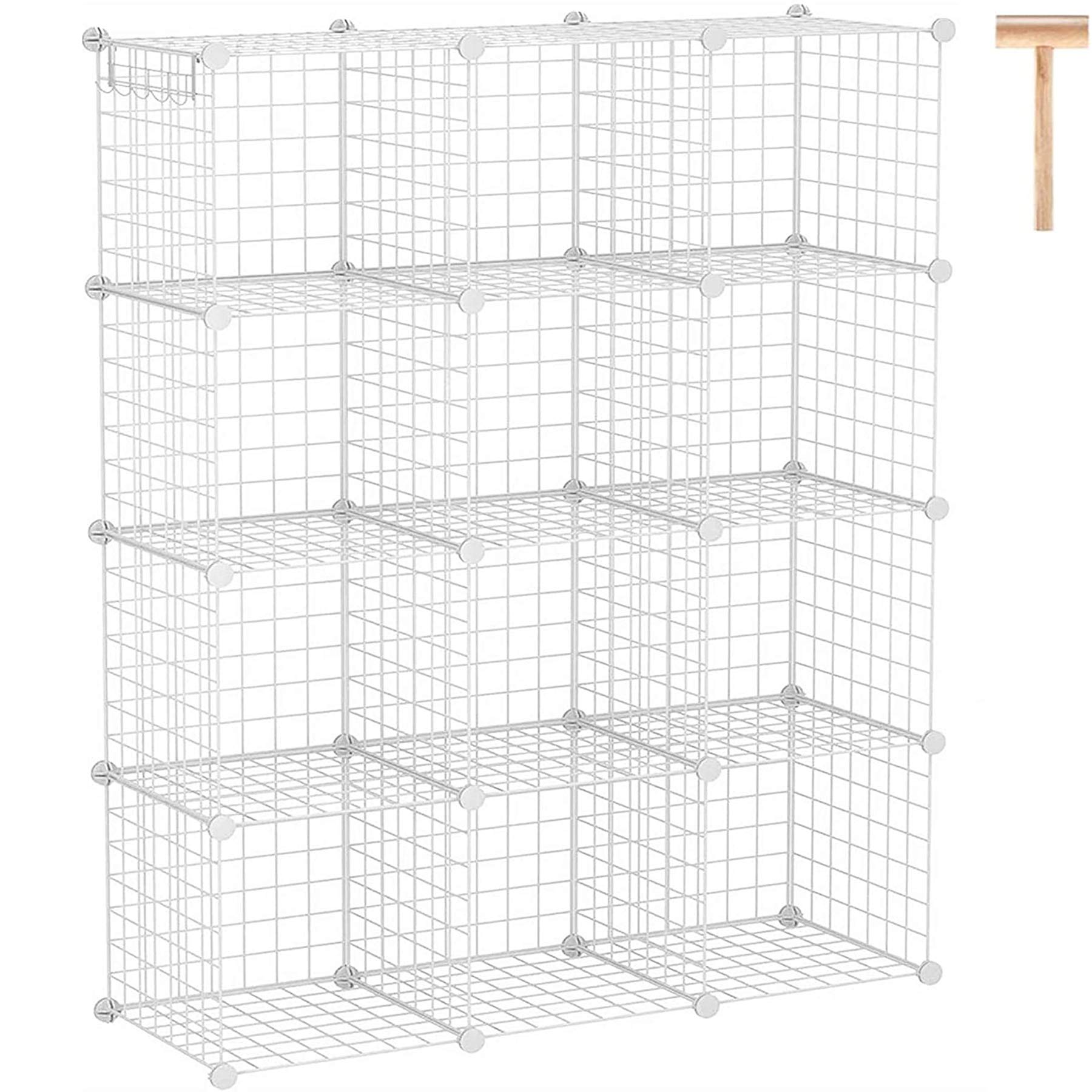 C&AHOME Wire Cube Storage, 12-Cube Storage Organizer Metal, C Grids Storage Bins Shelving, Modular Bookshelf Shelf, Closet Cabin