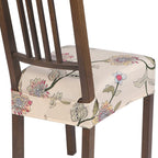 Searchi Stretch Dining Chair Seat Covers Set Of 4, Soft Removable Washable Seat Covers For Dining Chairs, Dining Room Seat Cover Protector (Rear-Covered, Brown Flowers)
