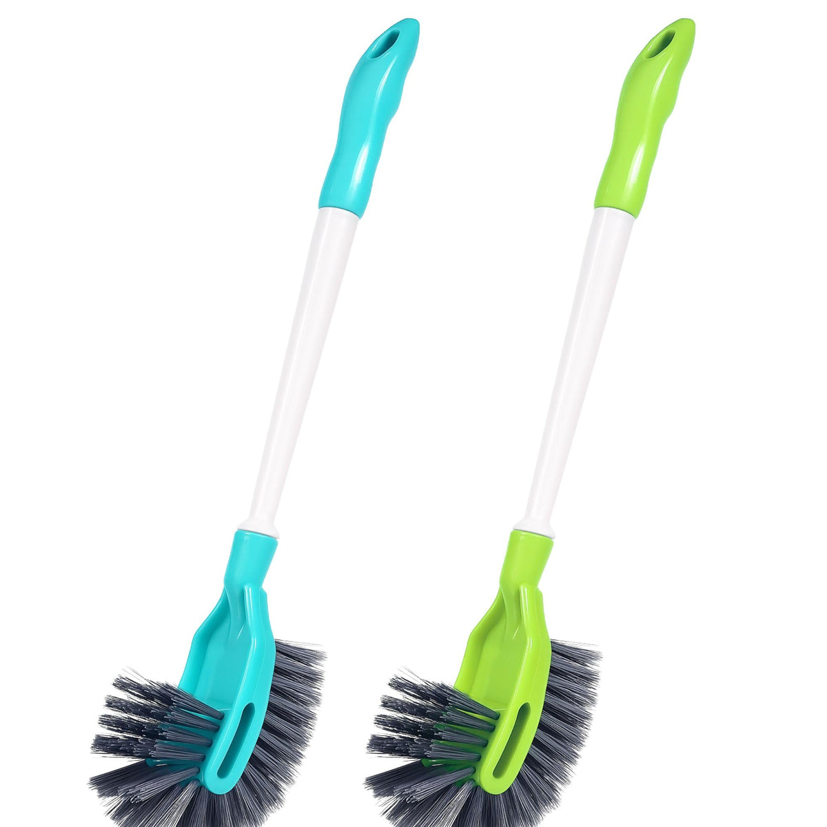 ALOUD CREATIONS 2Pc Super Strong Toilet Cleaning Brush | WC Commode Bathroom Closet Cleaner Brush with Long Handle | Toilet Bowl