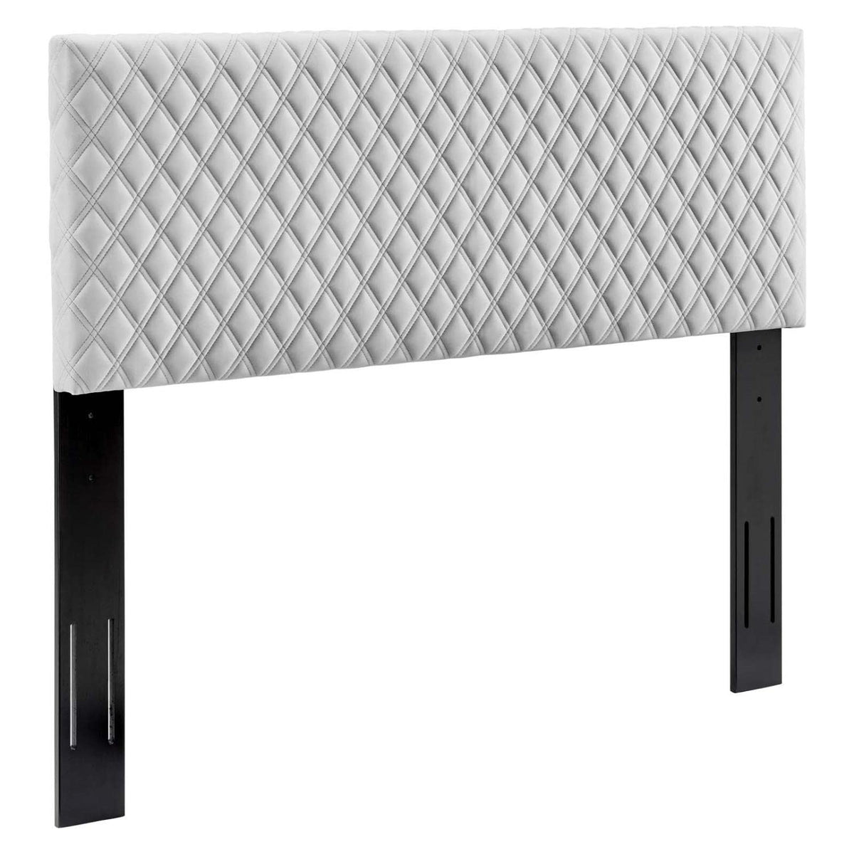 Modway Angela Tufted Diamond Lattice Performance Velvet Upholstered King/California Headboard In Light Gray