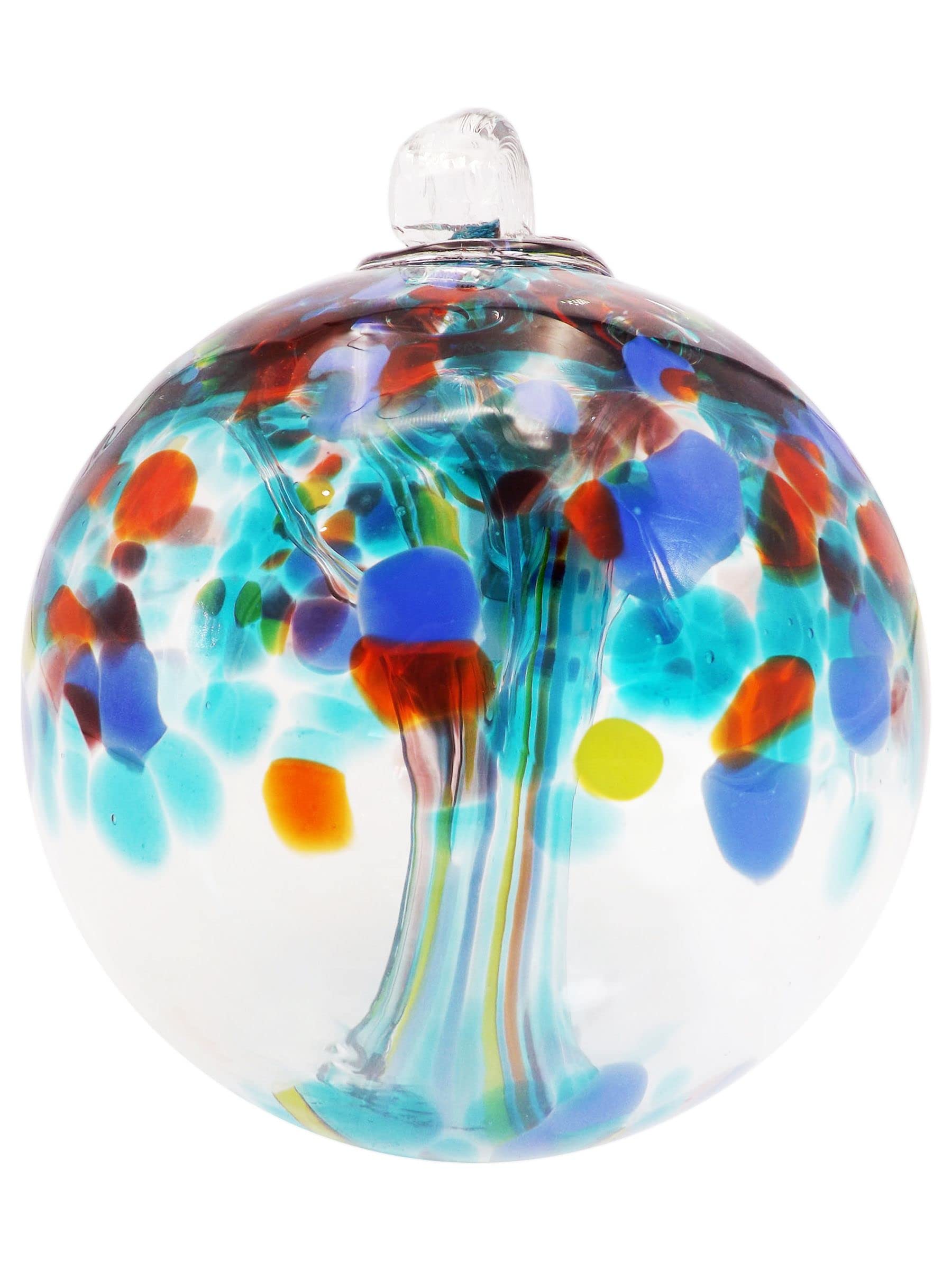 Dale Tiffany Hand Blown Glass, 4' Diameter Devotion, Tree Of Life Collection, Witch Globe Hanging Garden Indoor/Outdoor Decorat