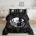Cute Cats Comforter Set Full,Gothic Star Sky Moon Constellation Bedding Set 3Pcs For Kids Teens Boy Girls Room Decor,Animals Flo