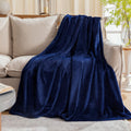 Jiahannha Navy Blue Throw Blanket Twin Size 60 By 80 Inches Flannel Fleece Blanket For Couch Sofa Bed 280Gsm,Super Soft Cozy And