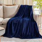 Fleece Plush Throw Blanket Navy Blue(50 By 60 Inches),Super Soft Fuzzy Cozy Flannel Blanket For Couch Sofa.Microfiber Blanket Li