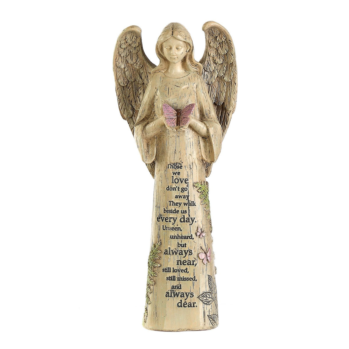 Ivy Home Standing Angel With Butterfly Garden Statuary