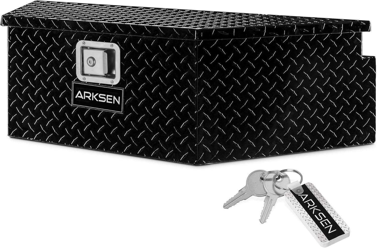 Arksen 39 Inch Aluminum Diamond Plate Trailer Tongue Box,Waterproof Under Truck Tool Box For Pick Up Truck Bed, Rv Trailer, Atv