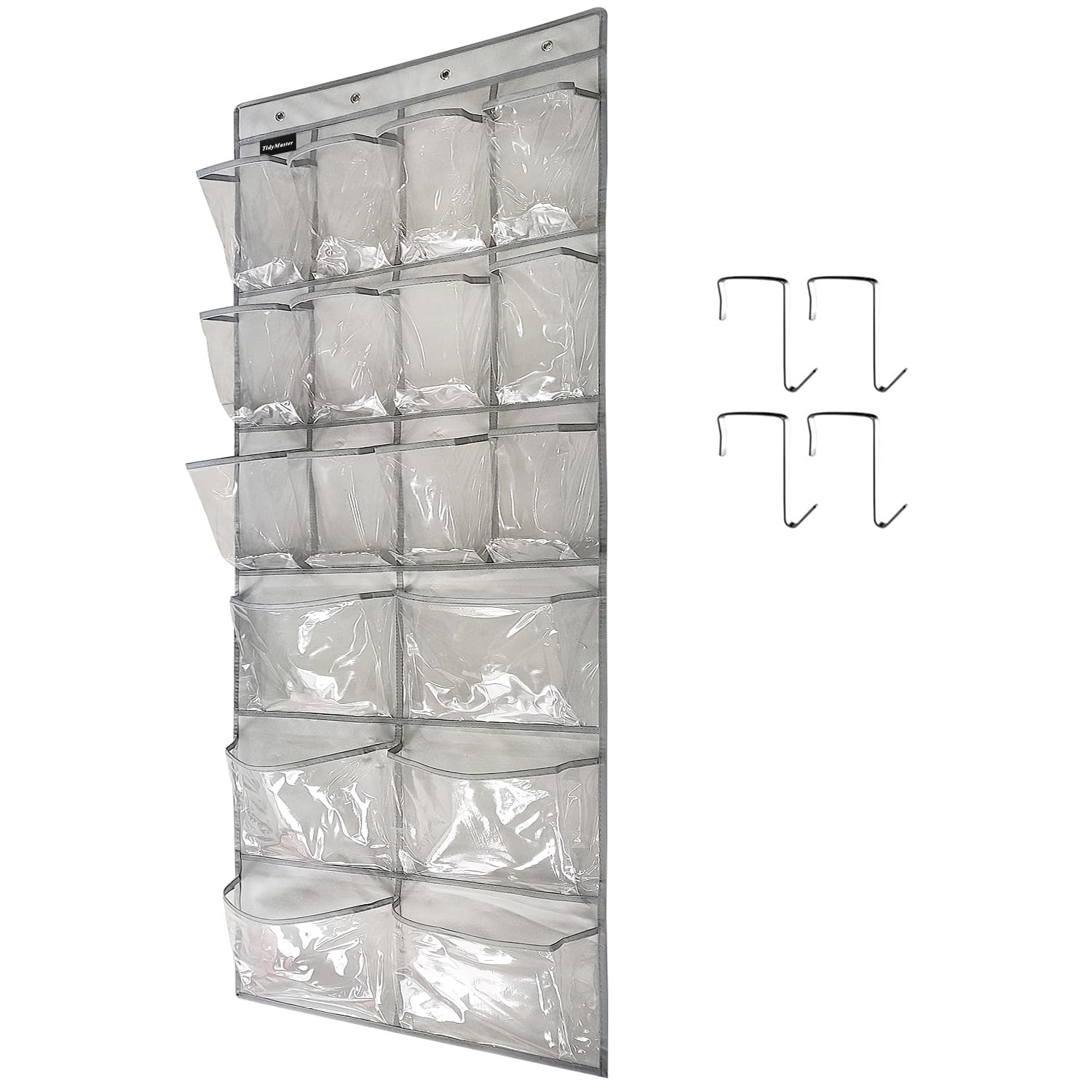 Tidymaster 1 Pack Extra Large Hanging Crystal Clear Over Door Shoe Organizers,Closet Shoe Organizer Shoe Rack Organizer Shoe Sto