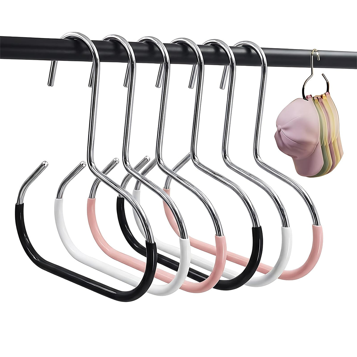 Dovbuqu 6 PCS Durable Steel Hangers Maximize Closet Space with Versatile Storage, Hat Hanger Organizer, SpaceSaving Wardrobe So