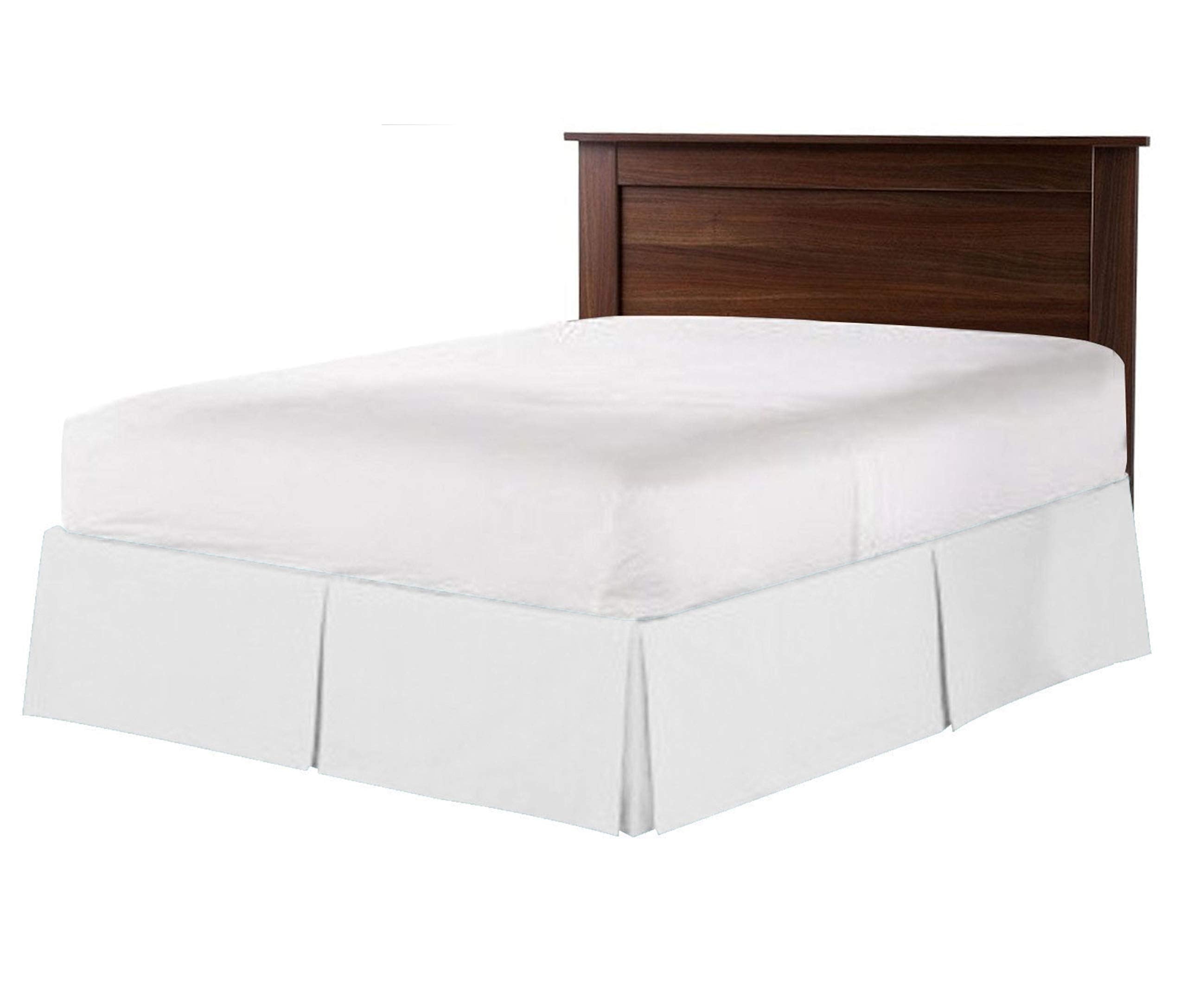 Sgi 12 Inch Drop Bed Skirt Queen Size With Platform To Stay In Place Elegant Pleated Design With Split Corners Wrinkle Resistant