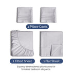 Full Size 4 Piece Sheet Set - Extra Soft, Breathable & Cooling Sheets - Hotel Luxury Durable Bed Sheets For Women & Men - Deep Pockets, Easy-Fit & Wrinkle-Free Sheets - Light Lilac Oeko-Tex Bed Sheets