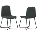 SIMPLIHOME Wilcox Contemporary Dining Chair (Set of 2) in Charcoal Grey Woven Fabric for the Dining Room