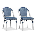 Purple Leaf Dining Chair Set Of 2 Outdoor French Bistro Chairs Hand-Woven Aluminum Wicker Rattan Chairs For Garden Kitchen Backy
