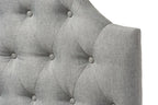 Baxton Studio Morris Modern and Contemporary Grey Fabric Upholstered Button-Tufted Scalloped Twin Size Headboard