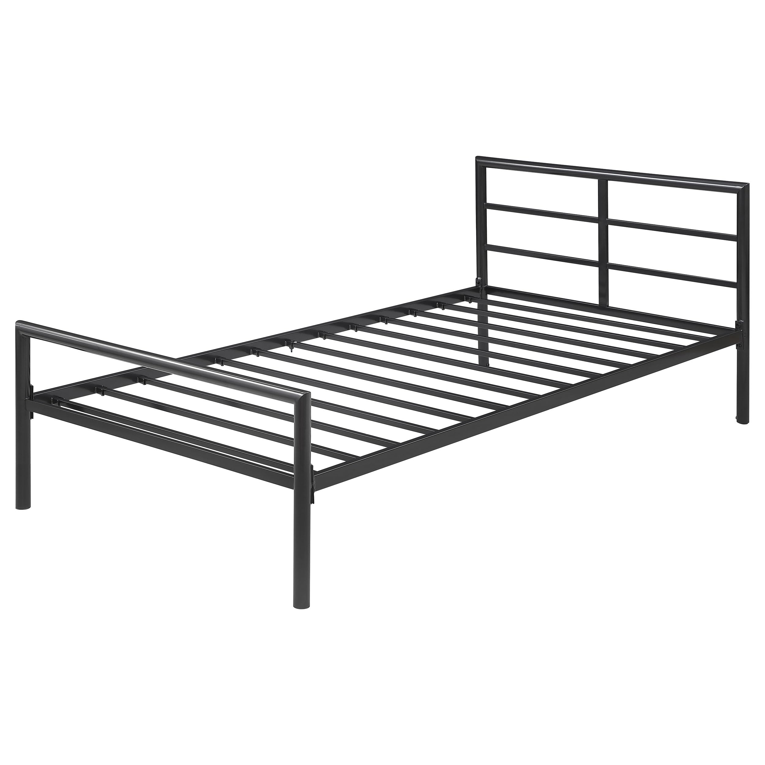 Coaster Home Furnishings Fisher Contemporary Twin Size Open Frame Bed Frame Platform Bed 30-inch Headboard Gunmetal 300279T