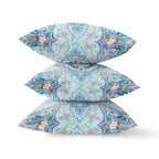 HomeRoots 20â€ Light Blue Boho Flower Zippered Suede Throw Pillow