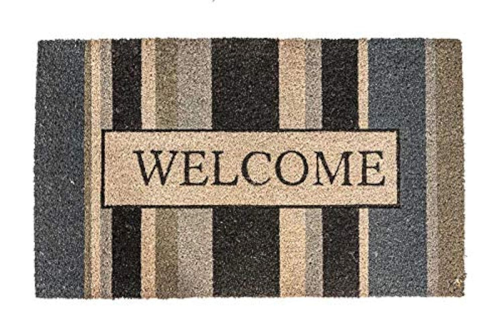 Notrax, Welcome Gray, Vinyl-Backed Natural Coir Doormat, Entry Mat For Indoor Or Outdoor Use, 18'X30', C12 (C12S1830Wg)