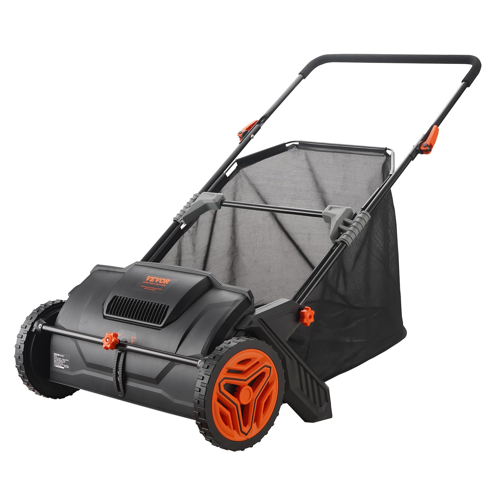 Vevor Push Lawn Sweeper, 21-Inch Leaf & Grass Collector, Strong Rubber Wheels & Heavy Duty Thickened Steel Durable To Use With L