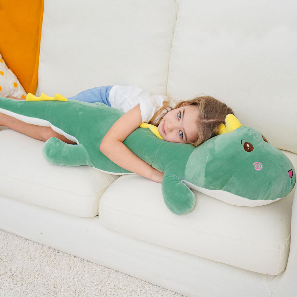 40 Inch Giant Dinosaur Soft Body Pillow Plush Dino Toys, Cute Big 3.3 Feet Dinosaur Stuffed Animals, Gifts For Girls Kids Boys H