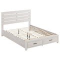 Coaster Home Furnishings Brantford Farmhouse 4-Piece Bedroom Set Queen Size Storage Panel Bed Frame 49-inch Headboard Coastal White 207050Q-S4