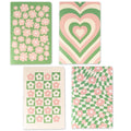 Thinkable Cute Journal Set, 4 Pack Pastel Notebooks, A5 60 Pages, Green Pink Aesthetic Notebook For Girls, Pretty Stationery, Tr