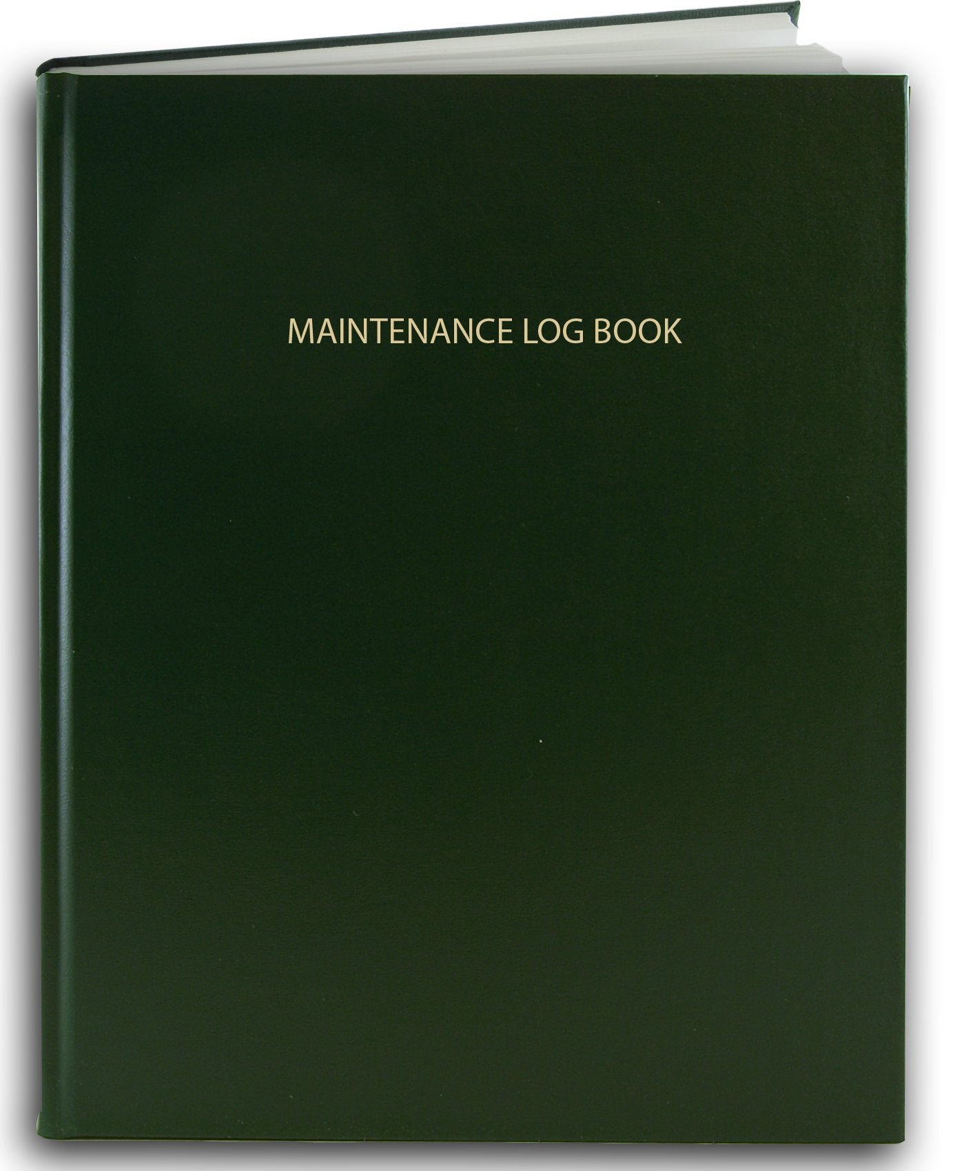 Bookfactory Maintenance Log Book - 120 Pages, 8' X 10', Green Imitation Leather Cover, Section Sewn Hardbound (Log-120-Scs-A-L