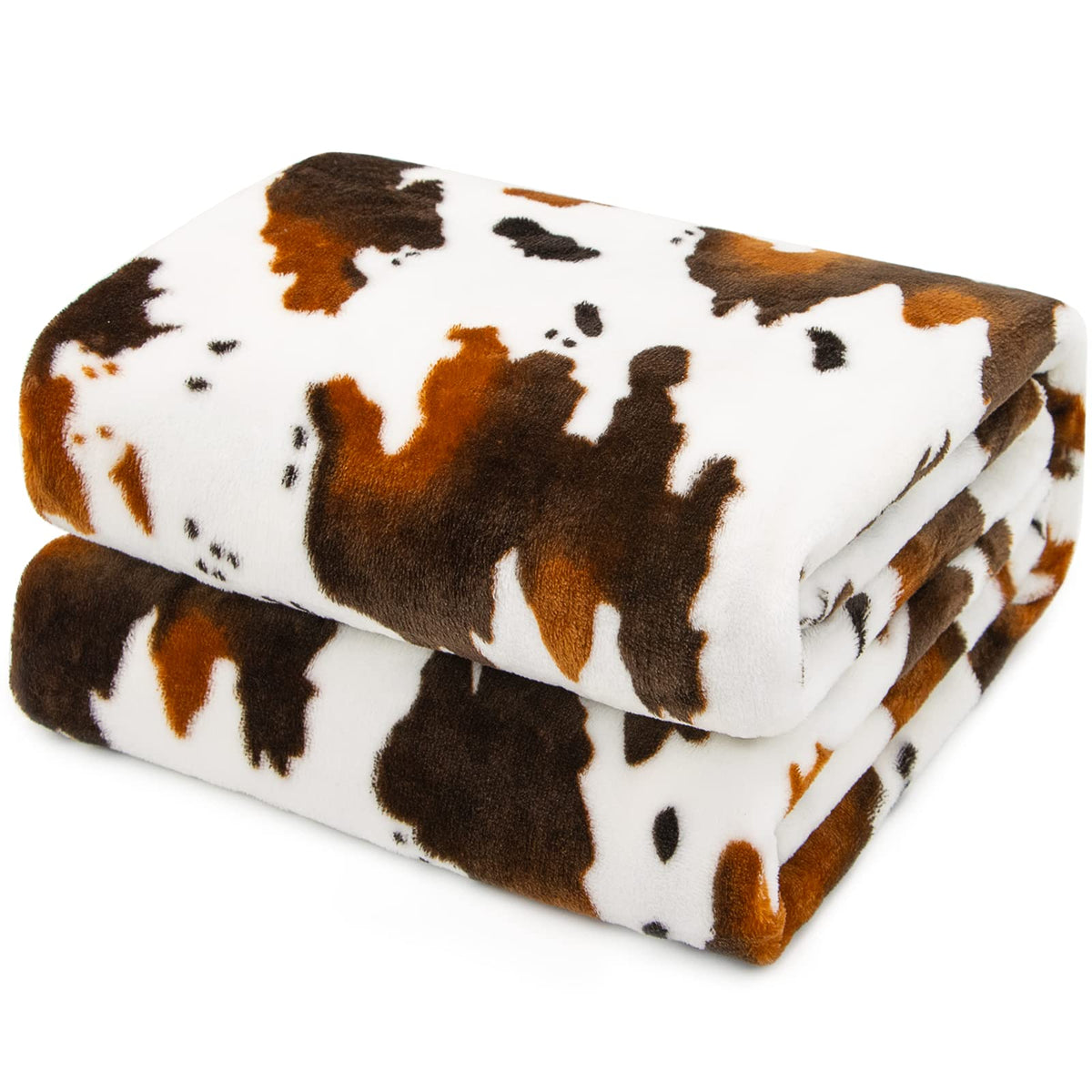 Brown Cow Print Blanket Lightweight All-Season Fleece Flannel Blankets And Throws Fuzzy Cow Print Throw Blanket Soft Cozy Warm C