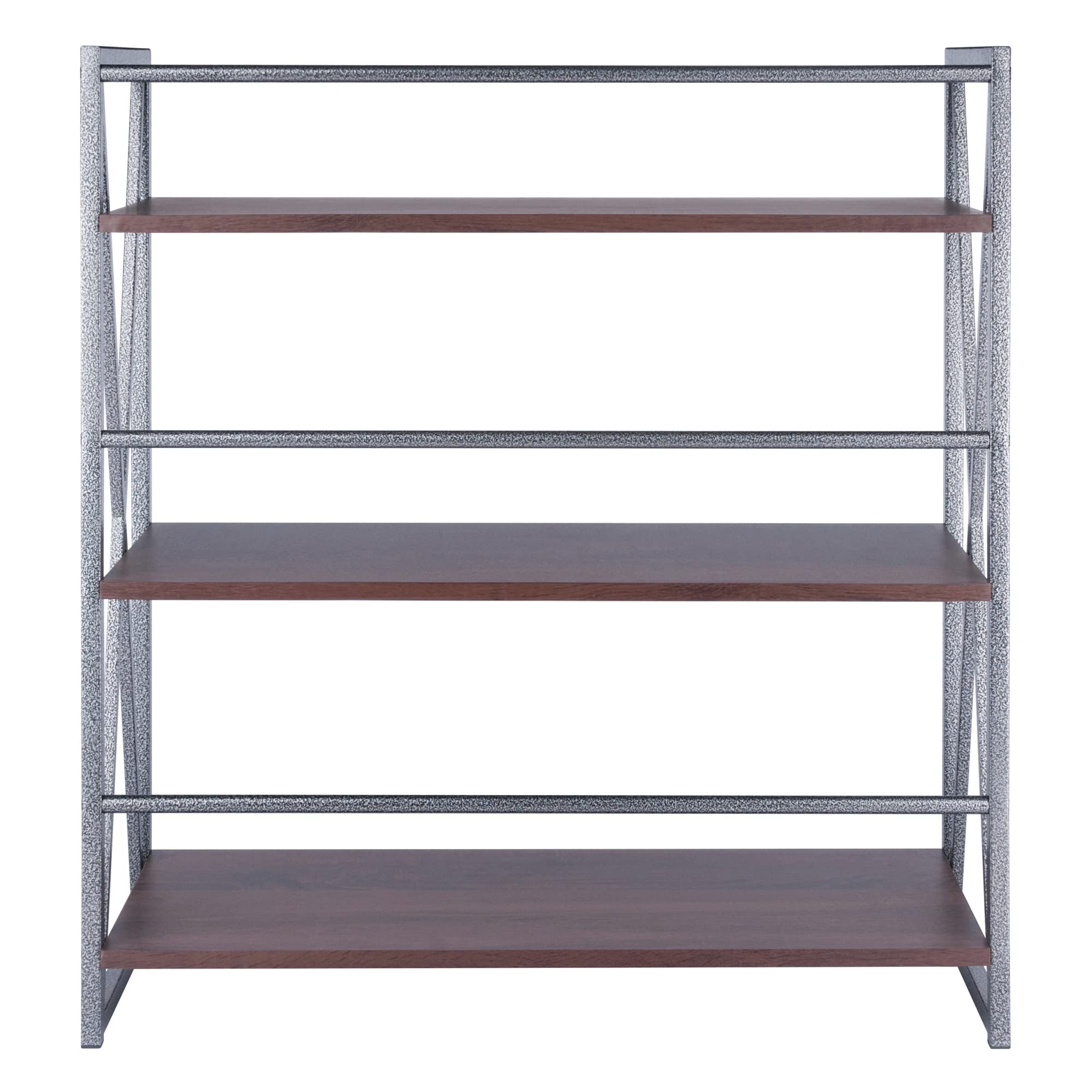 Winsome Wood Isa 3-Tier Shelf, Graphite and Walnut